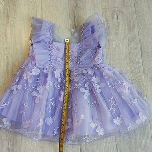 Source Unknown Lavender Floral Kids Formal Dress
